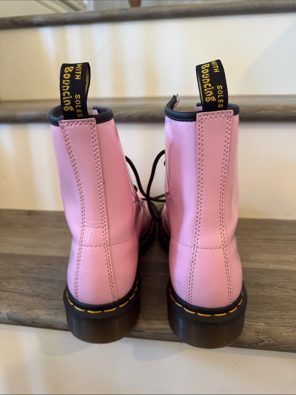 Dr. Martens Pink Patent 1460 Lace-Up Combat Boots - Picture 3 of 8
